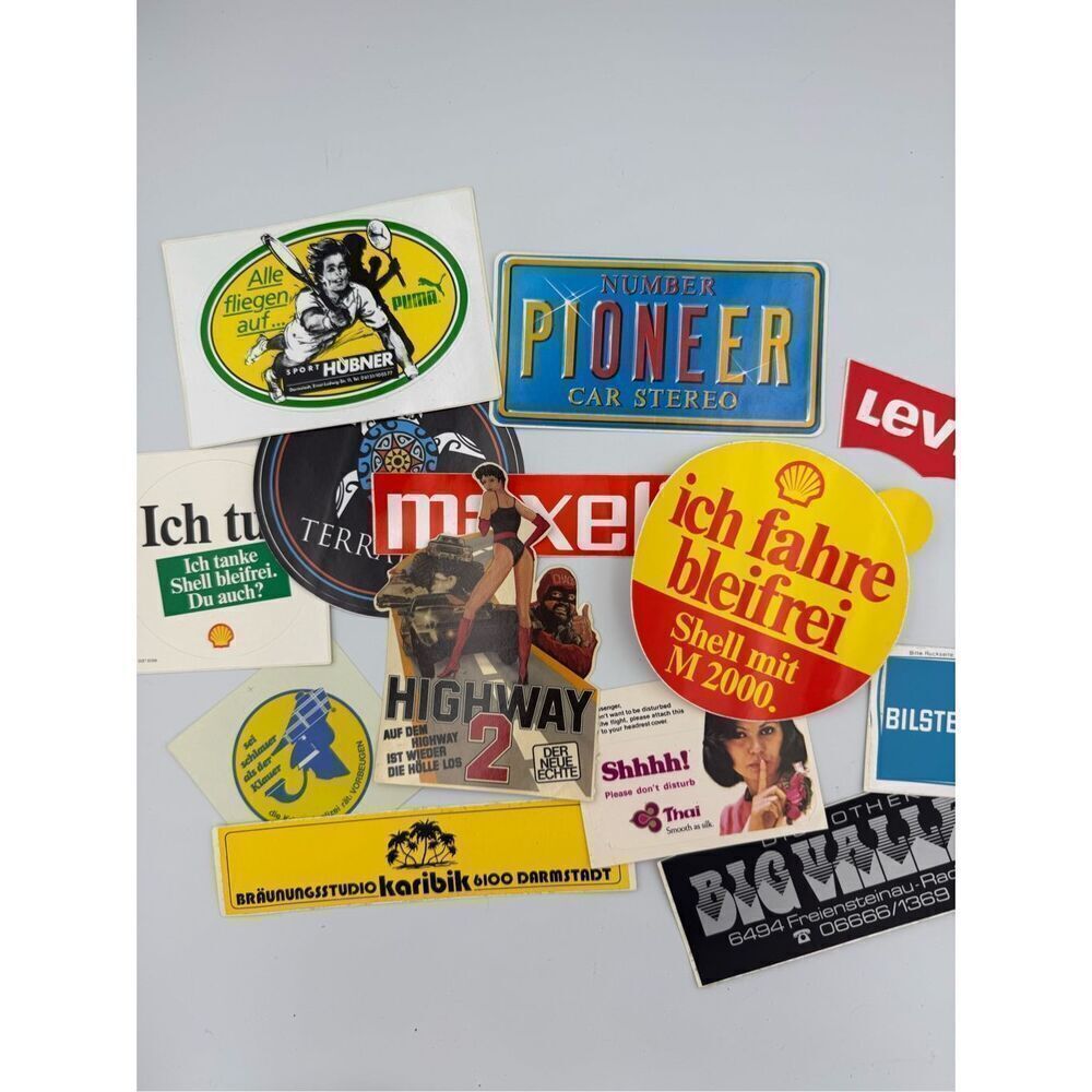 Lot of Vintage German Road Automobile Pinup Stickers